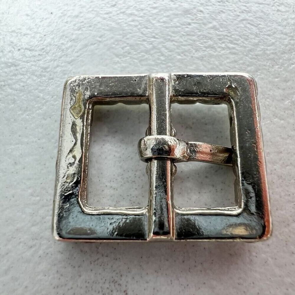 Silver Tone Rhinestone Simple Basic Small Belt Buckle - Picture 4 of 4